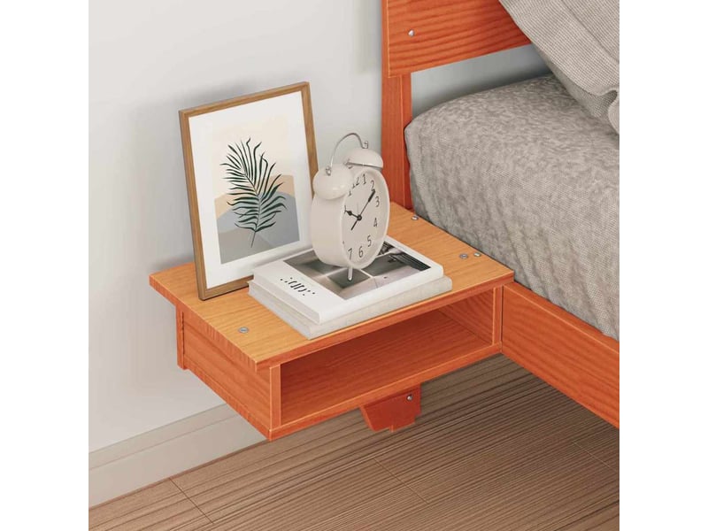  Lit simple- lit adulte -  cadre de lit avec tête de lit brun  90 x 190 cm pin massif  - Conforama B