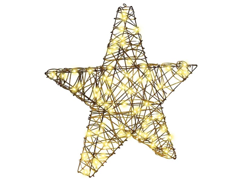 Étoile en 3d 50 led blanc chaud 55 x 52.5 x 9 cm rotin cf62171 - Conforama A