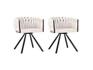 Lot de 4 chaises de salle à manger pivotantes en velours beige