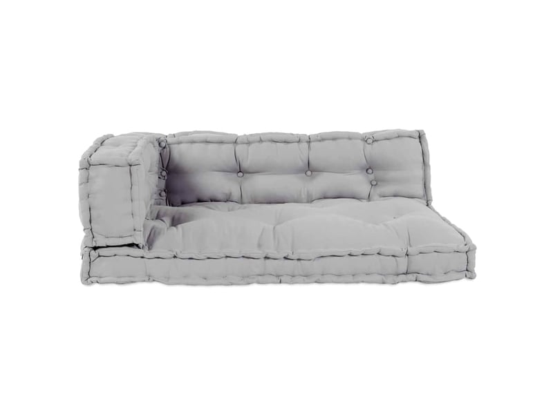  Coussin de canapé sur palette, coussin de chaise 3 pc tissu gris 120 x 80 x 38 cm cf54209  - Conforama D