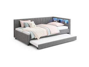 Lit gigogne 90x200 cm    coloris gris