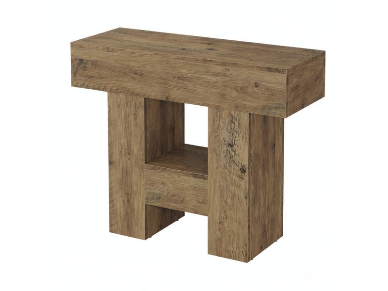  Table d'appoint 80x30x65 cm avec rangement ouvert mdf marron  - Conforama A