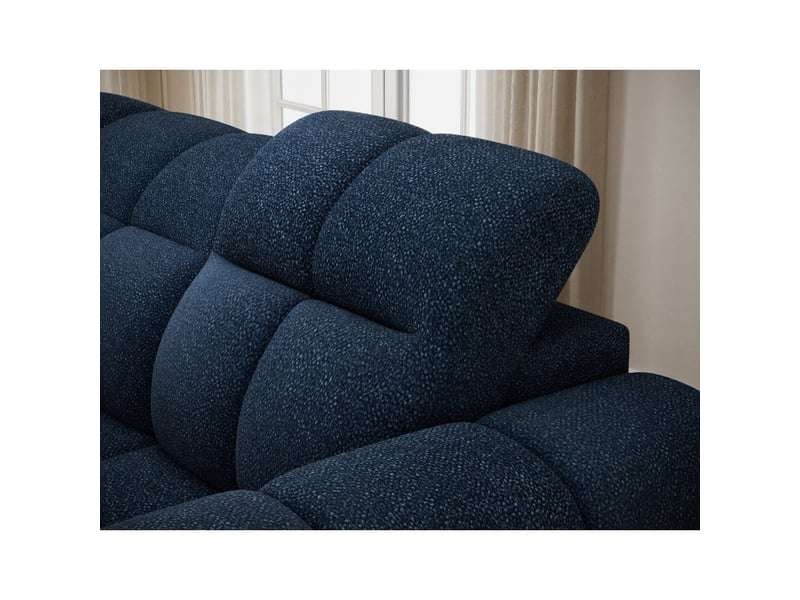  Canapé d'angle électrique fanoti 3 places bleu foncé – angle gauche  - Conforama D