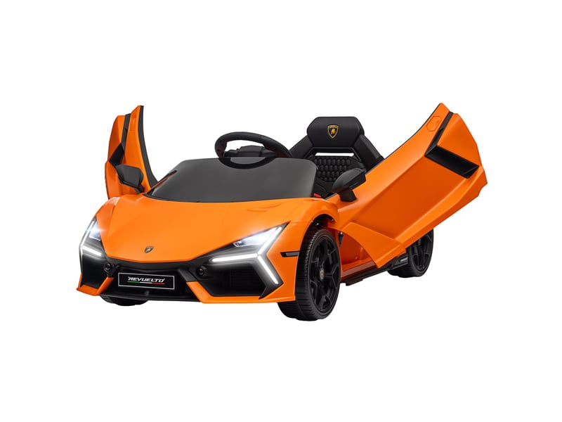  Voiture électrique pour enfants de 3 à 5 ans, conduite souple, télécommandée, avec klaxon, en plastique et métal, orange  - Conforama B