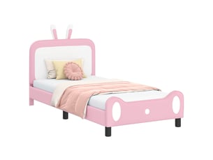 Lit simple 90x190 cm coloris rose