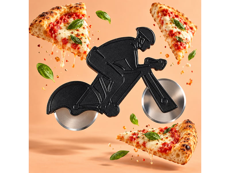  Roulette à pizza vélo 17cm noir  - Conforama C