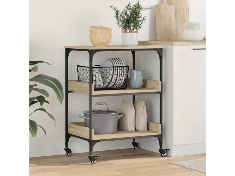  Desserte de cuisine, chariot de rangement chêne sonoma 60x41x80,5 cm  - Conforama B