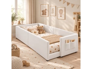 Lit simple 90x200 cm <strong></strong>  <strong></strong> coloris blanc
