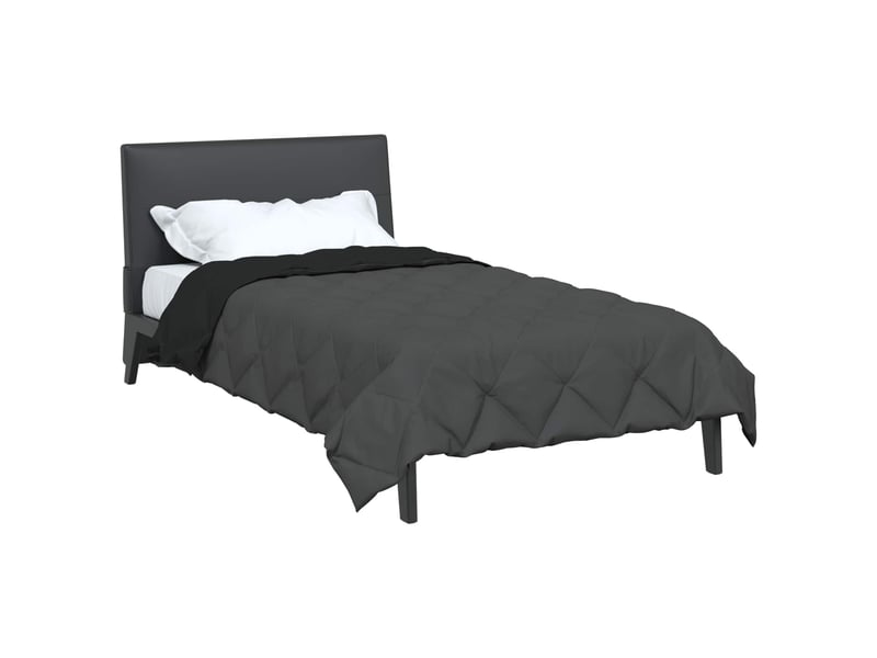 Duvet - couette d'été simple 200 x 135 cm été 200 gsm noir et anthracite - Conforama C