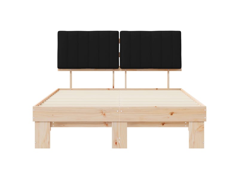  Lit double- lit adulte -  cadre de lit avec tête de lit rembourrée noir 135 x 190 cm  - Conforama D