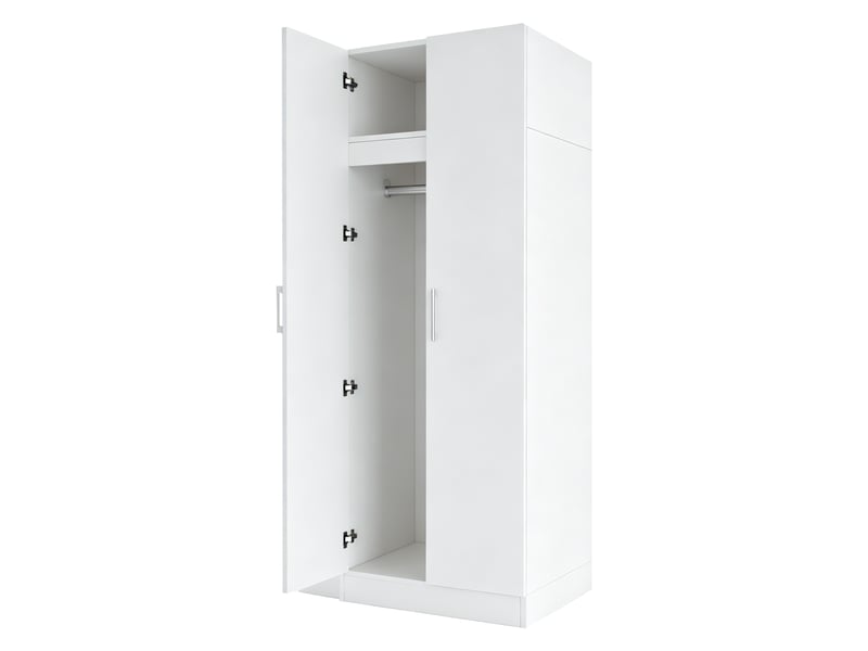  Armoire,90x55x170 cm,2 portes avec rangements,mdf,blanche  - Conforama E