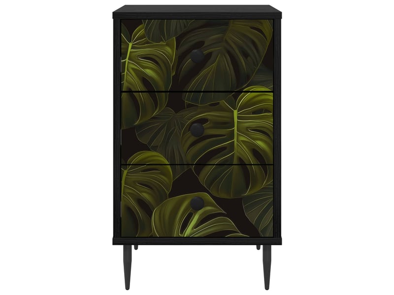  Table de chevet - cabinet de chevet - table de nuit elburg chêne noir 36 x 33 x 61 cm  - Conforama D
