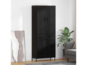 Buffet - haut armoire chêne noir 69,5 x 34 x 180 cm bois d'ingénierie