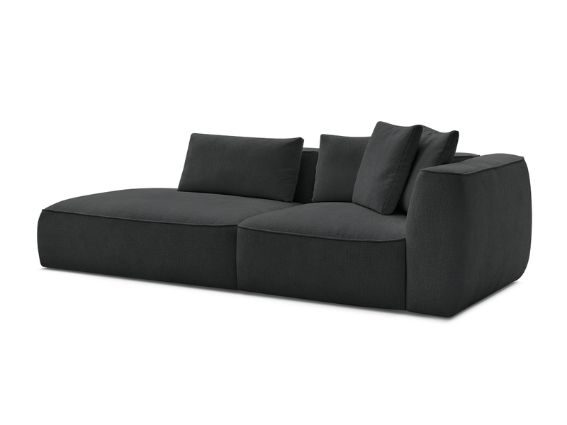  Bobochic canapé droit fixe 3 places leopold tissu texturé noir  accoudoir droit LEOPOLD - Conforama A