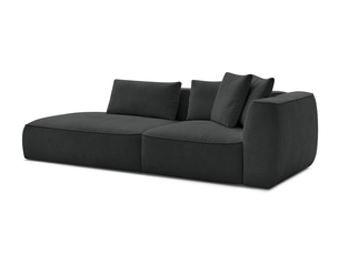 Canapé droit fixe BOBOCHIC LEOPOLD 3 places Tissu noir