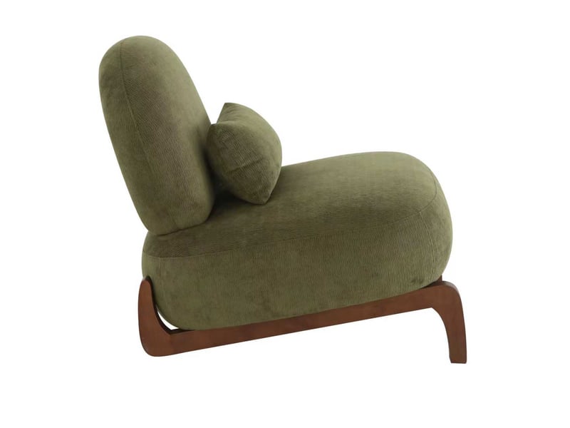  Fauteuil de lecture sans accoudoirs en tissu, pieds en bois massif  - Conforama C