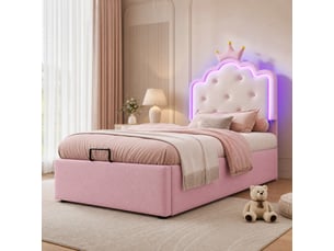 Lit coffre 90x200 cm <strong>STILVORA</strong> <strong></strong> coloris rose