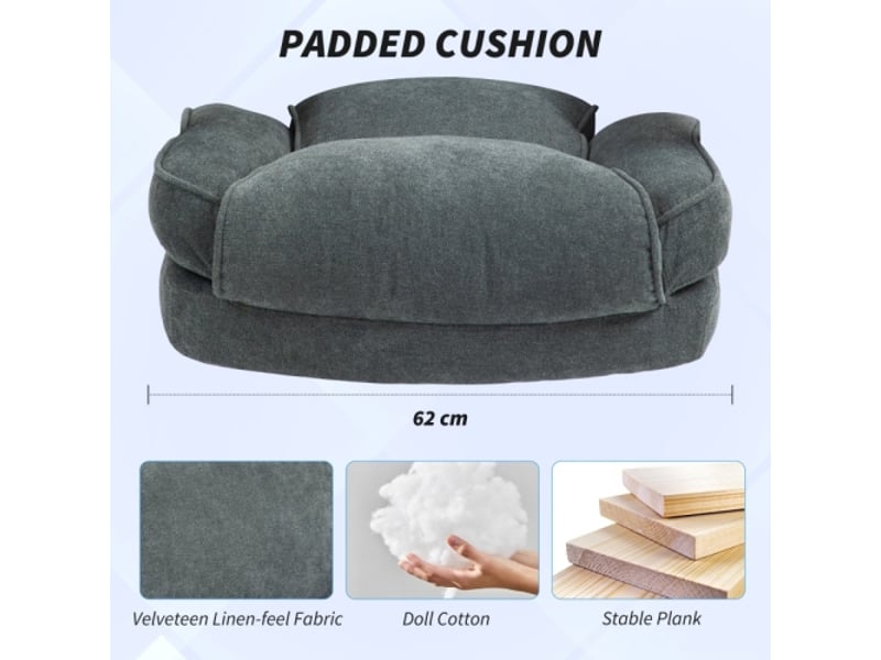  Chaise de bureau grande taille, structure robuste, revêtement doux gris, charge 200 kg  - Conforama E