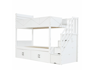 Lit superposé 90x200 cm <strong>BEAUNIV</strong> <strong></strong> coloris blanc