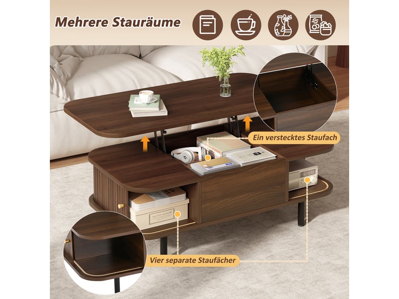 Table basse relevable 101 x 51 cm en mdf - Conforama D