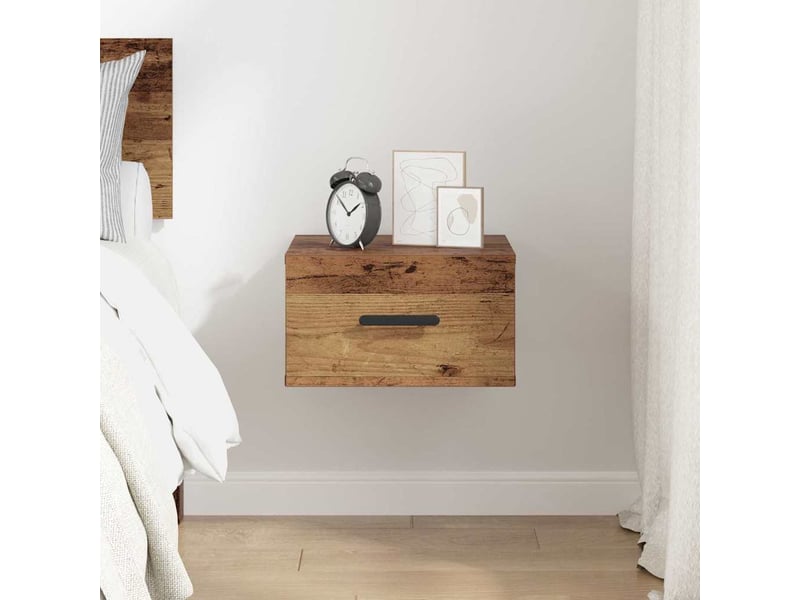 Table de chevet chambre 35x35x20cm bois d'ingénierie bois ancien shl3005 - Conforama D
