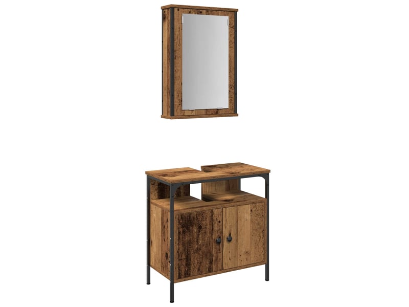 Ensemble de mobilier de salle de bain 2 pc marron cf64162  - Conforama B