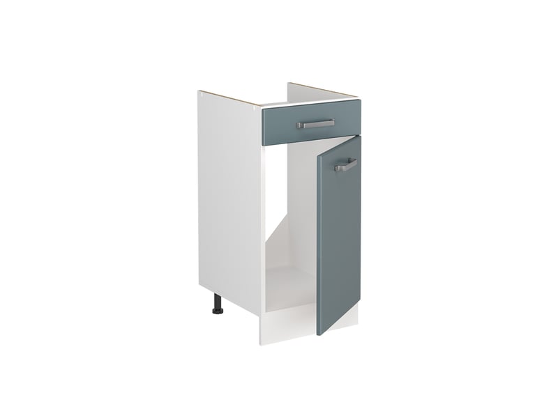  Vicco meuble bas sous-évier, bleu-grisblanc, 40cm plan de travail anthracite  - Conforama C