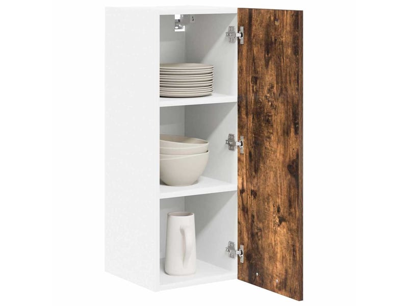  Meuble de rangement, armoire suspendue 2 pcs chêne fumé et blanc bois d'ingénierie shl4335  - Conforama C