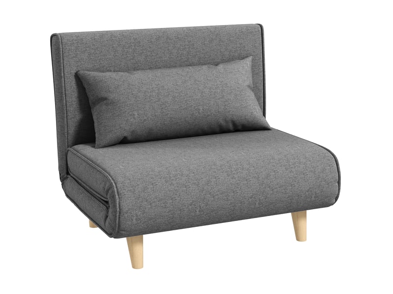  Canapé-lit convertible modenvie 1 place gris, style scandinave, dossier réglable, tissu en lin et polyester, 94 x 78 x 80 cm  - Conforama A