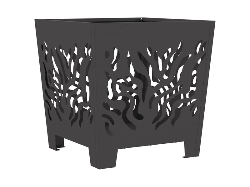 Brasero exterieur, foyer camping noir 40x40x40 cm acier patiné - Conforama A