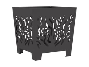 Brasero exterieur, foyer camping noir 40x40x40 cm acier patiné
