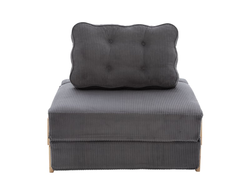  Fauteuil convertible 90x86x84 cm pliant bois gris foncé  - Conforama A