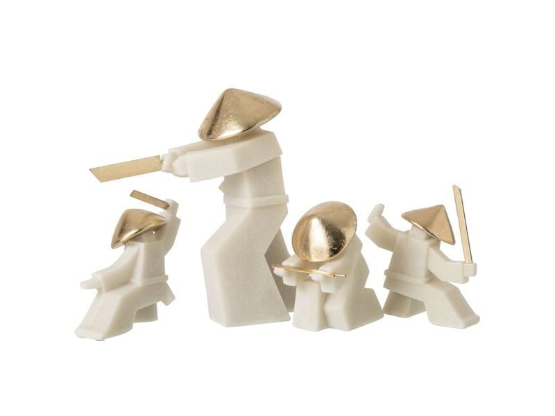  Statuette déco art martial gaël 34cm blanc  - Conforama D