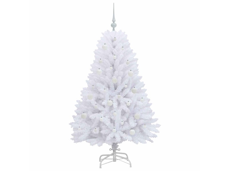  Sapin de noël - arbre de noël artificiel à branches articulées blanc 150 cm  - Conforama D