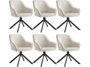 Chaise de salle à manger pivotante rembourrée avec accoudoirs 58 x 60 x 81,5 cm design contemporain en velours marron caramel 12_0012295