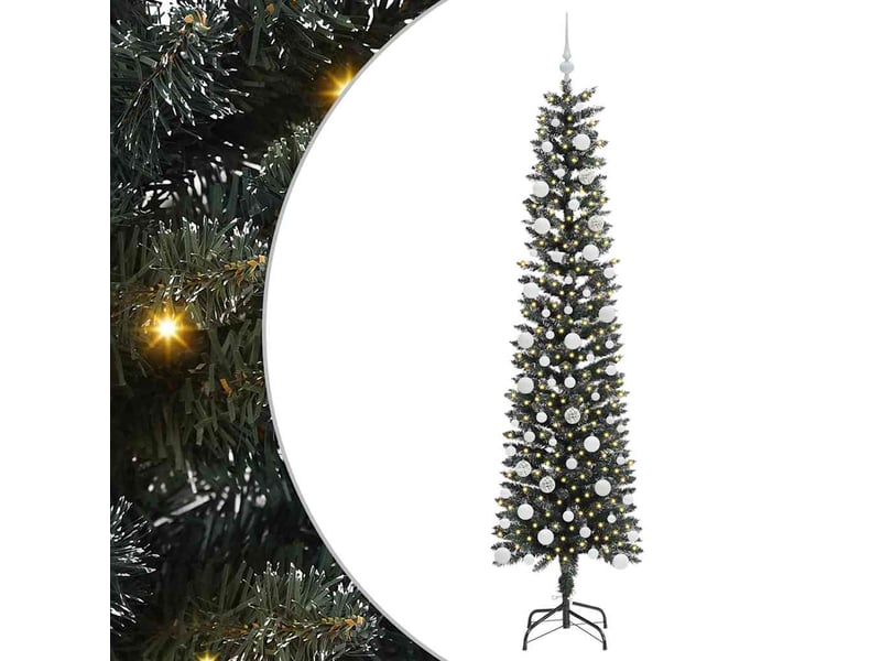  Sapin de noël - arbre de noël artificiel vert 210 cm pvc, plastique et acier  - Conforama A