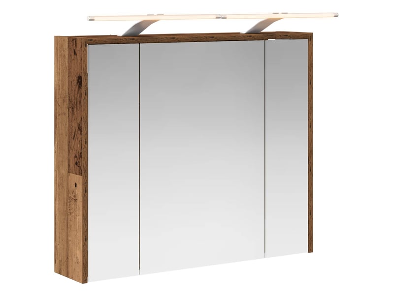  Armoire miroir salle de bain, meuble de rangement bois ancien 73.5x16x62.5 cm  - Conforama A