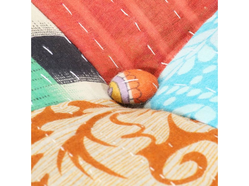  Coussin de sol pouf repose-pieds 60x70x36 cm en tissu patchwork dec021303  - Conforama B