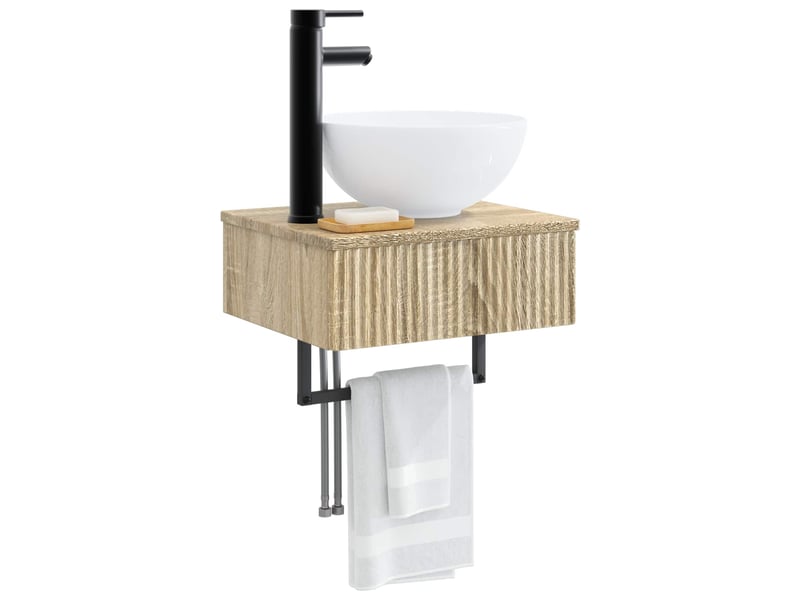 Basin de lavage mural, lavabo chêne sonoma 40x35x39 cm - Conforama C