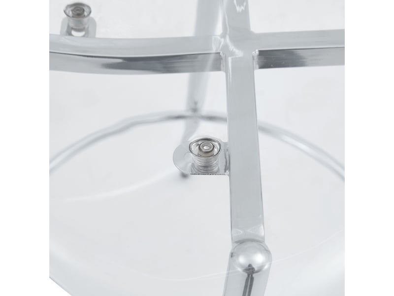 Lot de chaises 2 pièces transparent design suspendu pieds en métal argenté style minimaliste luxe moderne  - Conforama D