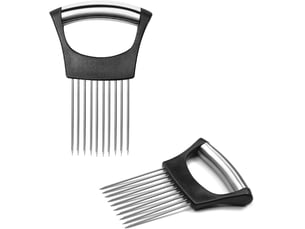 2 pièces pince à oignon en acier inoxydable fourchette à oignon tranche oignon couteau à oignon pour couper la viande légumes