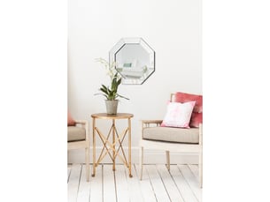 Miroir mural octogonal kronos avec cadre argenté
