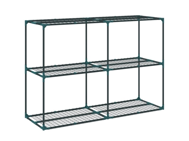 Porte-plantes 3 niveaux en acier vert foncé, 100 cm, avec étagères, intérieur et extérieur - Conforama A