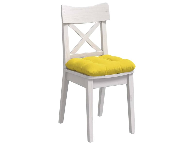  Lot de 4 coussins de siège, coussins décoratifs tissu jaune clair 40 x 40 x 12 cm cf60015  - Conforama C