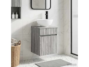 Meuble de lavabo mural, rangement salle de bain sonoma gris 39x35x63 cm