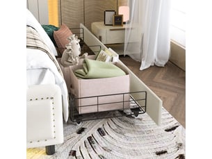 Lit 2 places 140x200 cm    coloris beige
