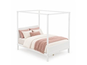 Lit cabane 140x200 cm coloris blanc