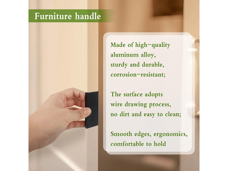  12 poignées de porte cachées pour armoires et tiroirs, poignée d'armoire invisible, la poignée de tiroir noire est fabriquée en alliage d'aluminium  - Conforama D