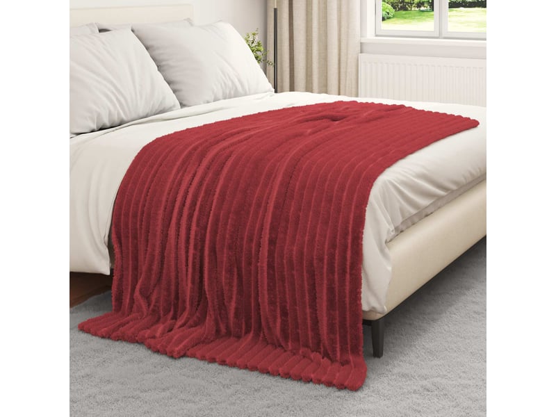 Plaid canapé bordeaux 200x150 cm 0.8 kg polaire - Conforama C