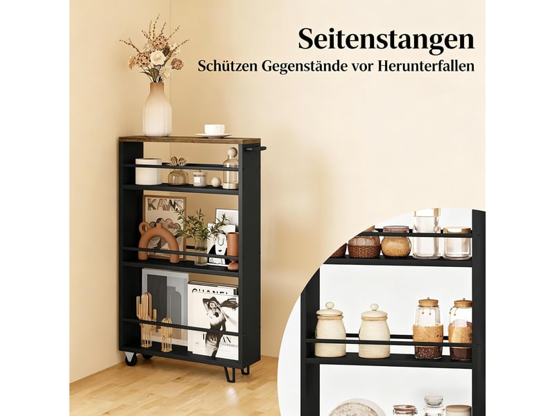  Chariot de rangement polyvalent avec roulettes, étagère de cuisine mobile et compacte  - Conforama E